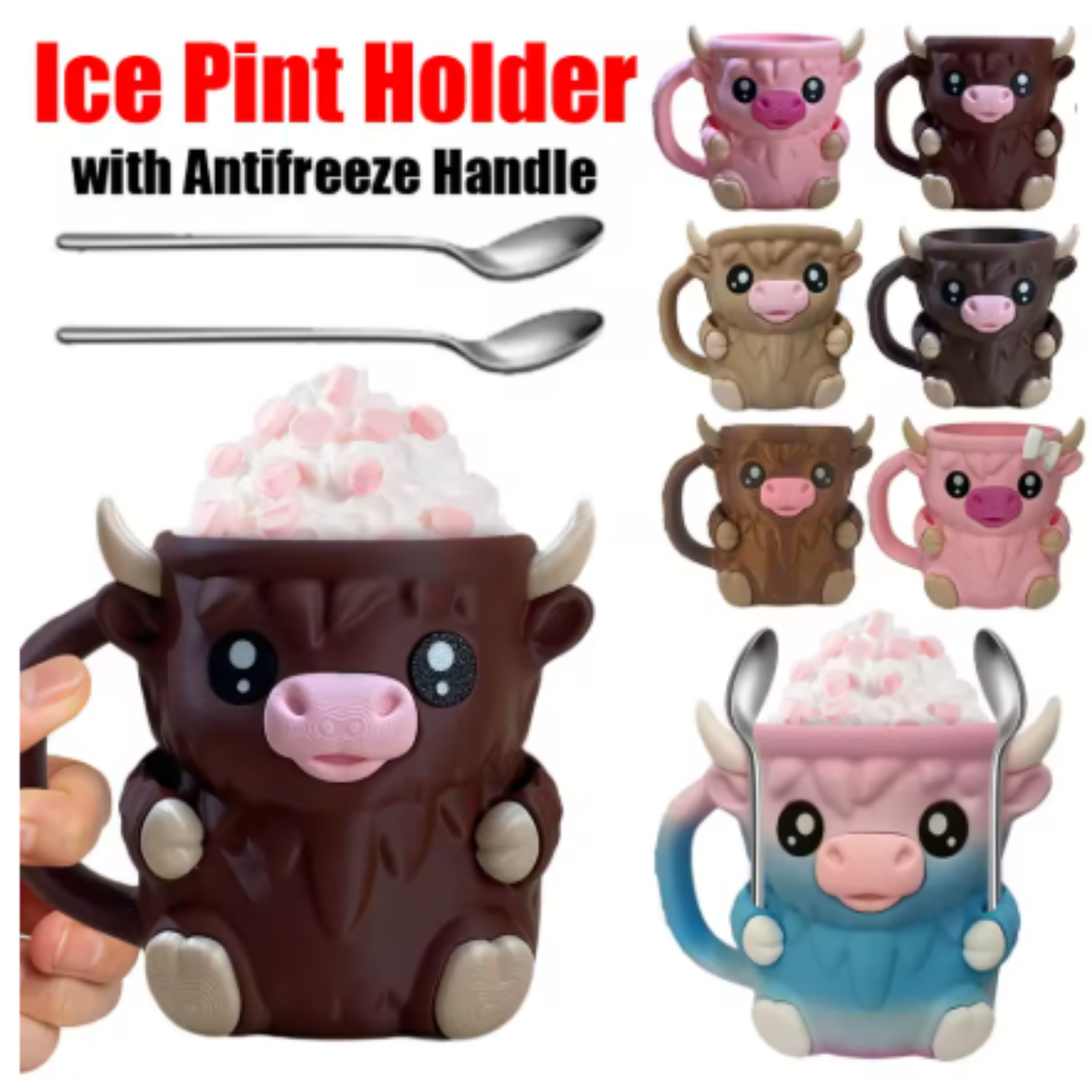 Antifreeze ice cream stand cup with cookie container