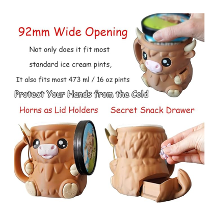 Antifreeze ice cream stand cup with cookie container